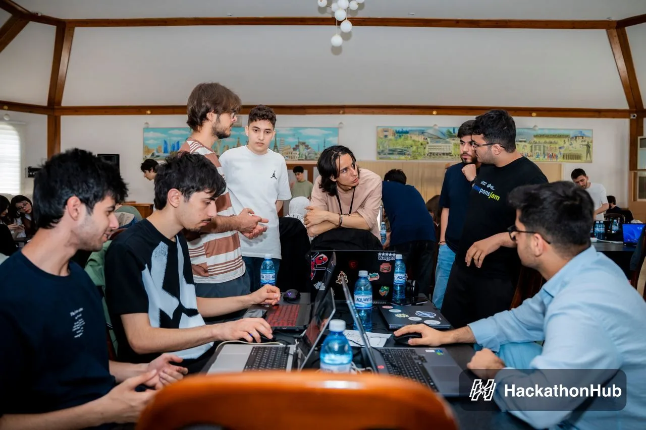 Teams working during the OYU GameDev Bootcamp jam